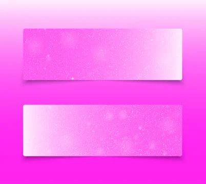 Horizontal Pink Rectangle Banners. Snow, Winter. Stock Illustration