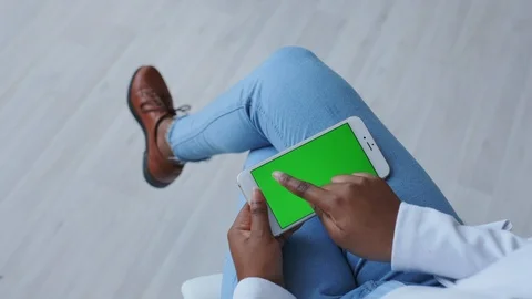 Horizontal Position of Chromakey Tracking or Green Screen Display. African Stock Footage 121092524