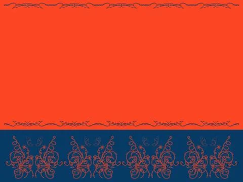 Horizontal postcard with flora elements and butterfly Stock Illustration