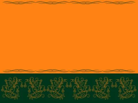 Horizontal postcard with flora elements Stock Illustration