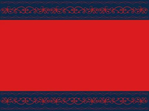 Horizontal postcard with floral elements and wavy lines Stock Illustration