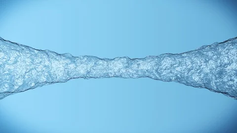 Horizontal pouring water on blue background (slow motion, full hd) Stock Footage 86772571