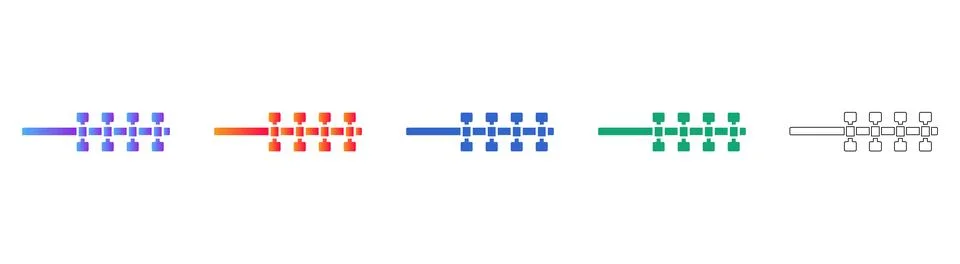 Horizontal Process Flowchart Icons Stockillustratie