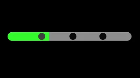 A horizontal progress bar fills through three stages Stock-Footage 335854174