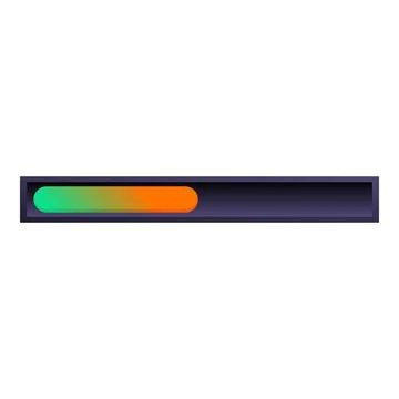 Horizontal progress bar showing loading status with gradient colors Stock Illustration