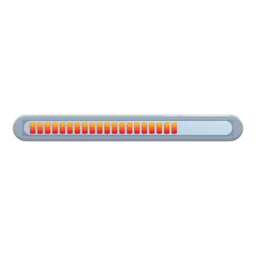 Horizontal progress bar showing loading status with orange indicator Stock Illustration