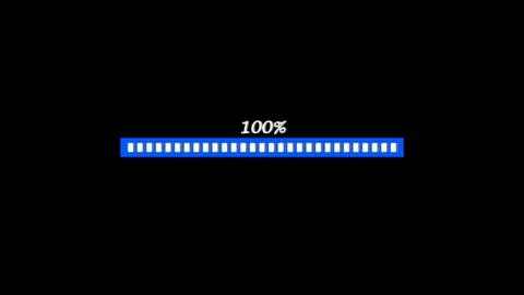 Horizontal progress bar showing one hundred percent completion status with .. 스톡 일러스트
