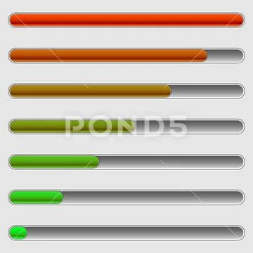 Horizontal progress bars. Completion, loading, phases concepts ...