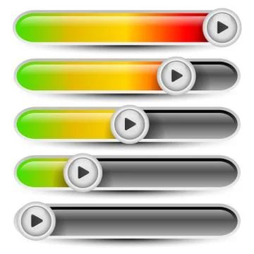 Horizontal progress bars. User interface elements, multimedia concept 스톡 일러스트