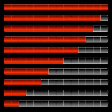 Horizontal progress, loading bar templates. vector illustration. Stock Illustration