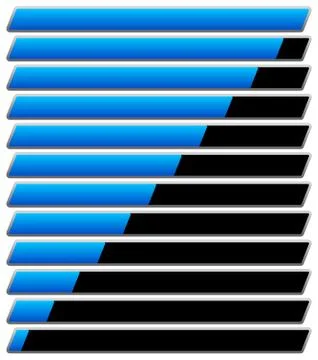 Horizontal progress, loading bar templates. vector illustration. Stock Illustration