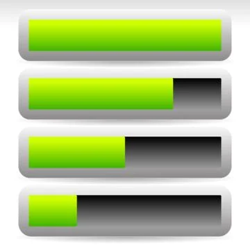 Horizontal Progress, Loading Bars. Meters, Level Indicators. Stock Illustration