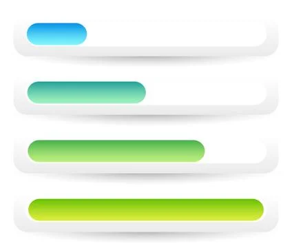 Horizontal Progress, Loading Bars. Meters, Level Indicators. Stock Illustration