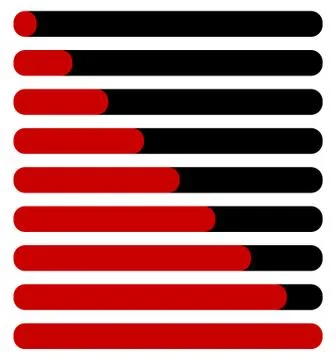 Horizontal progress, loading bars. Steps, phases, progression. イラスト素材