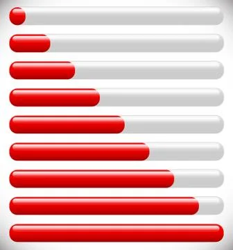 Horizontal progress, loading bars. Steps, phases, progression. イラスト素材