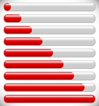 Horizontal progress, loading bars. Steps, phases, progression. イラスト素材