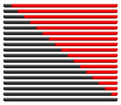 Horizontal progress, loading bars. Steps, phases, progression. Stock Illustration