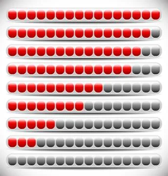 Horizontal progress, loading bars. Steps, phases, progression. イラスト素材