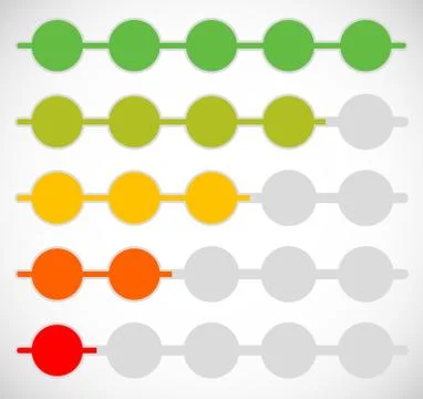 Horizontal progress, loading bars. Steps, phases, progression. Stock Illustration