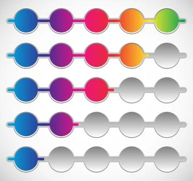 Horizontal progress, loading bars. Steps, phases, progression. イラスト素材