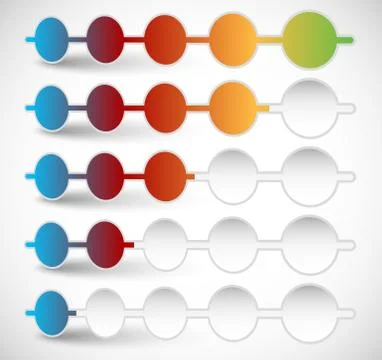 Horizontal progress, loading bars. Steps, phases, progression. イラスト素材