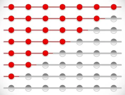 Horizontal progress, loading bars. Steps, phases, progression. イラスト素材