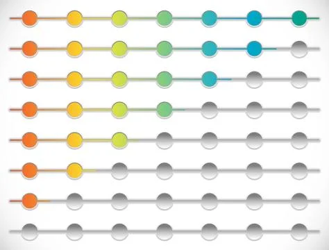 Horizontal progress, loading bars. Steps, phases, progression. イラスト素材