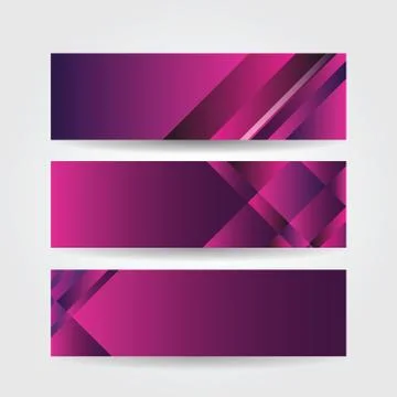 Horizontal purple banners Stock Illustration