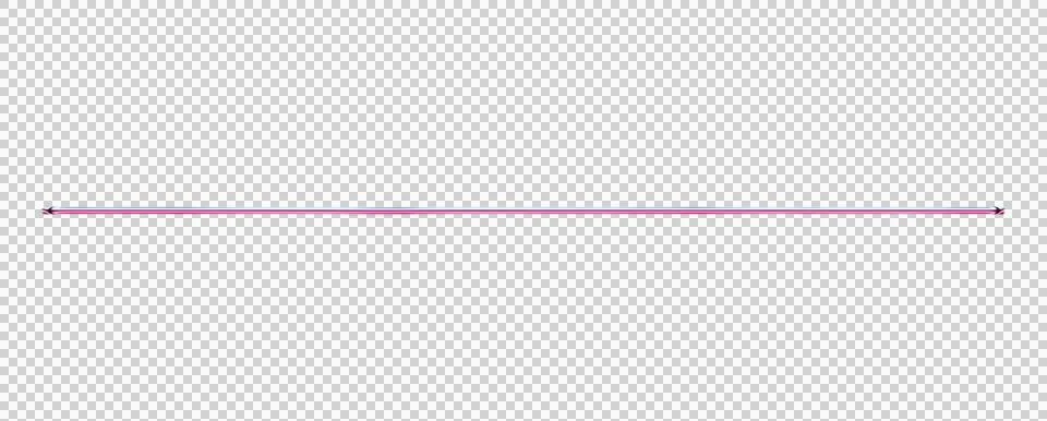 Horizontal purple gradient line with arrow endpoints on white background Stock Illustration