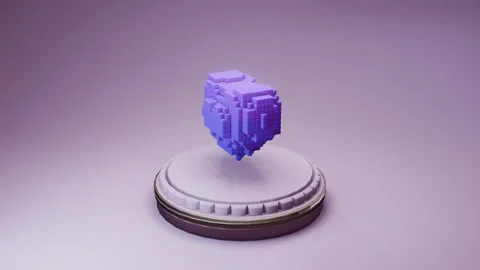 Horizontal purple Turntable pumping heart loop Stock Footage 293345745