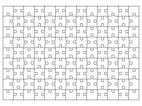 Horizontal puzzle. Vector illustration isolated on white background Stock Illustration