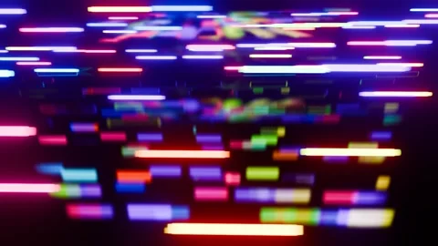 Horizontal Rainbow Colored Short Lines animation Stock Footage 279514974