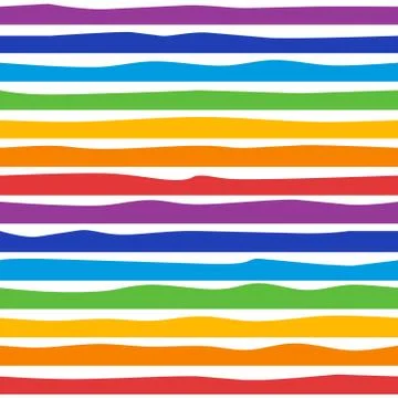 Horizontal rainbow curved lines, seamless pattern イラスト素材