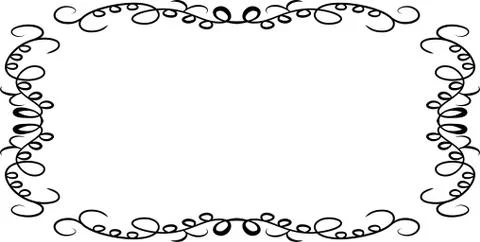 Horizontal rectangular antique pattern frame イラスト素材