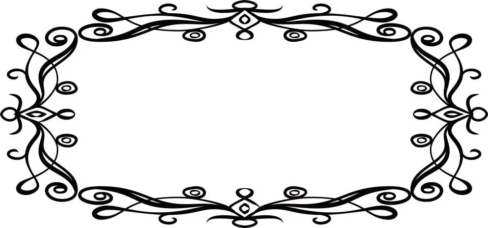 Horizontal rectangular antique pattern frame Illustrazione stock