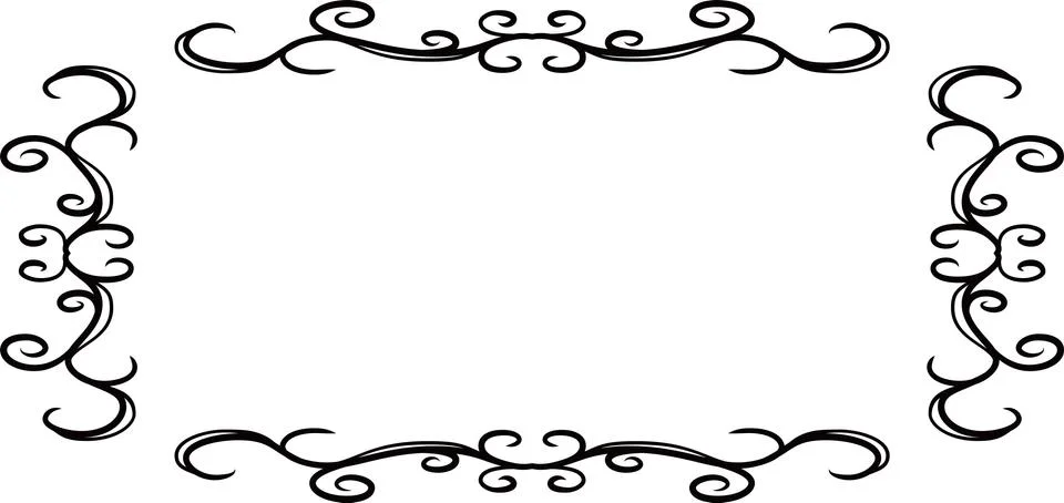 Horizontal rectangular antique pattern frame Illustrazione stock