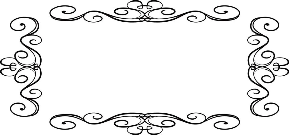 Horizontal rectangular antique pattern frame Illustrazione stock