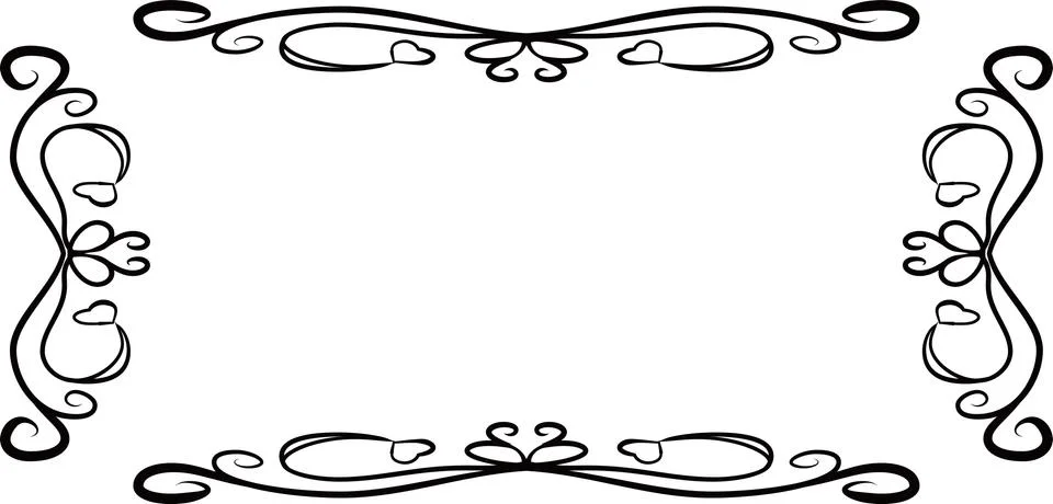 Horizontal rectangular antique pattern frame Illustrazione stock