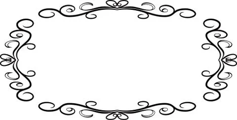 Horizontal rectangular antique pattern frame Illustrazione stock