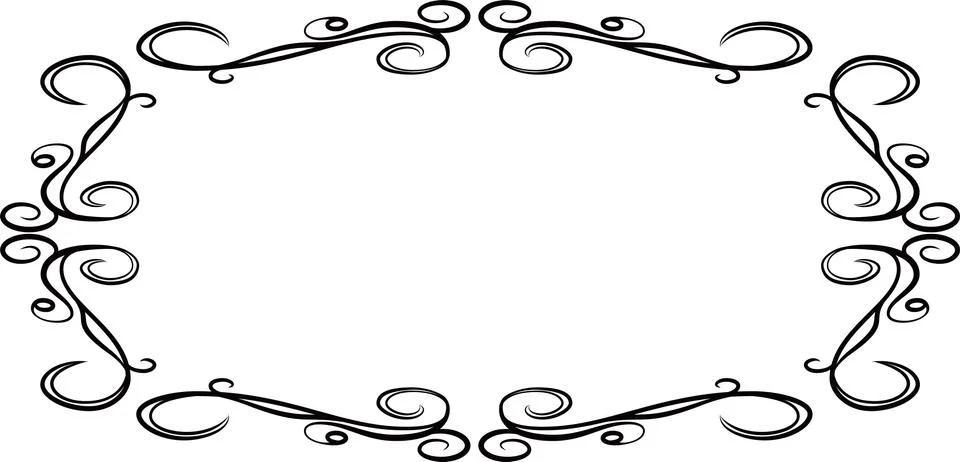 Horizontal rectangular antique pattern frame Stock Illustration