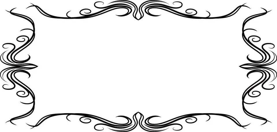 Horizontal rectangular antique pattern frame Stock Illustration