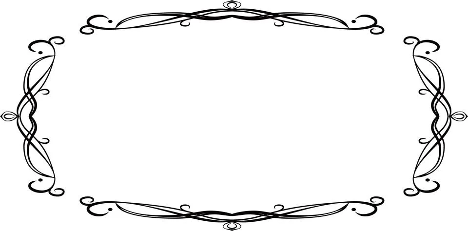 Horizontal rectangular antique pattern frame Stockillustratie