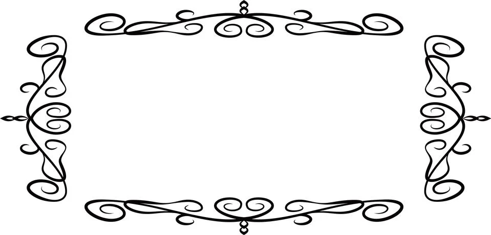Horizontal rectangular antique pattern frame Illustrazione stock