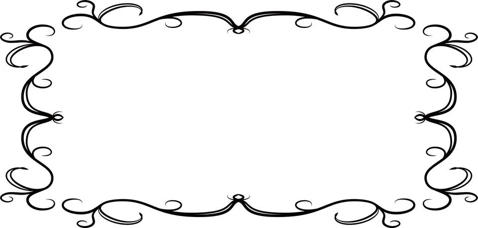Horizontal rectangular antique pattern frame Illustrazione stock