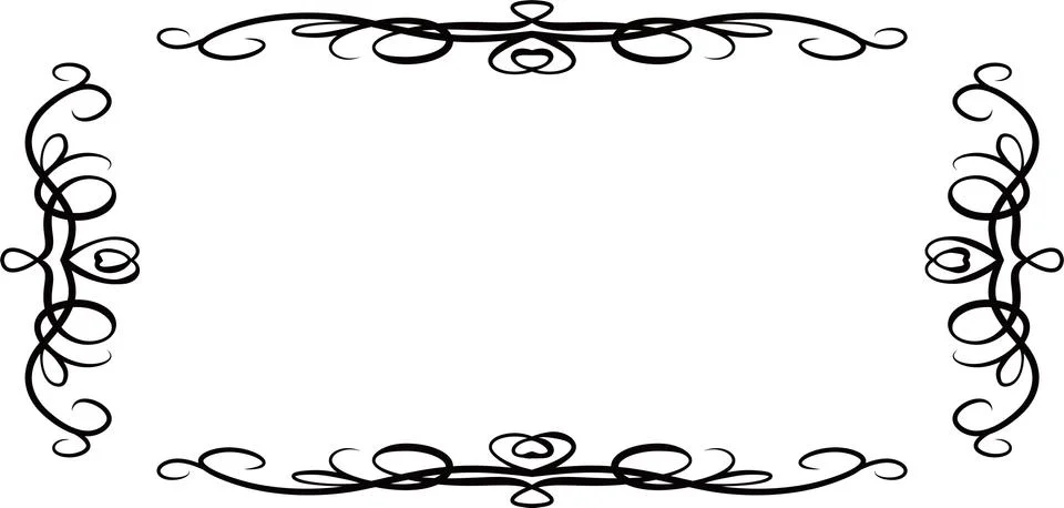 Horizontal rectangular antique pattern frame Illustrazione stock