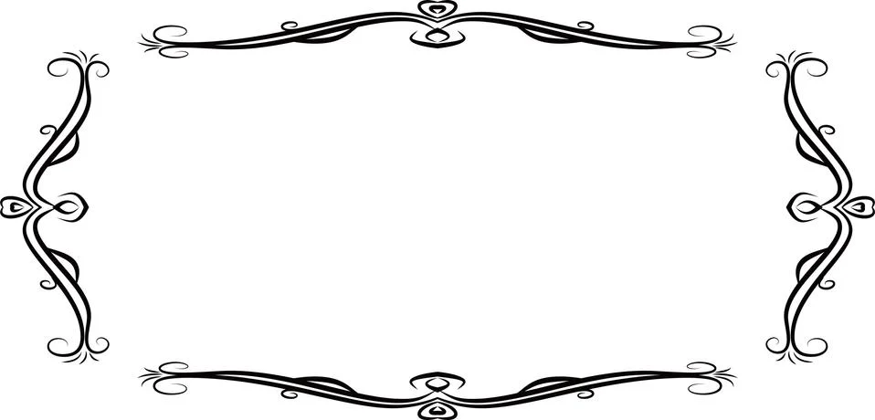 Horizontal rectangular antique pattern frame Illustrazione stock