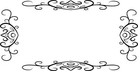 Horizontal rectangular antique pattern frame Stock Illustration