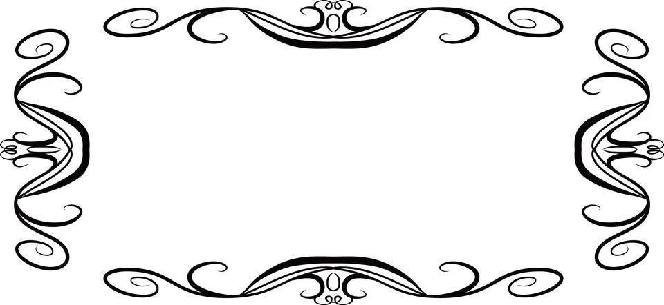 Horizontal rectangular antique pattern frame Stock Illustration