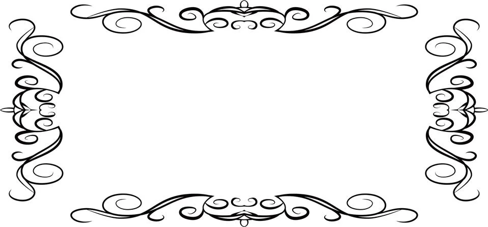 Horizontal rectangular antique pattern frame Illustrazione stock