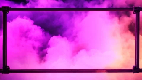 A horizontal rectangular frame of black pipes with a background full of col.. Stock Footage 273954703